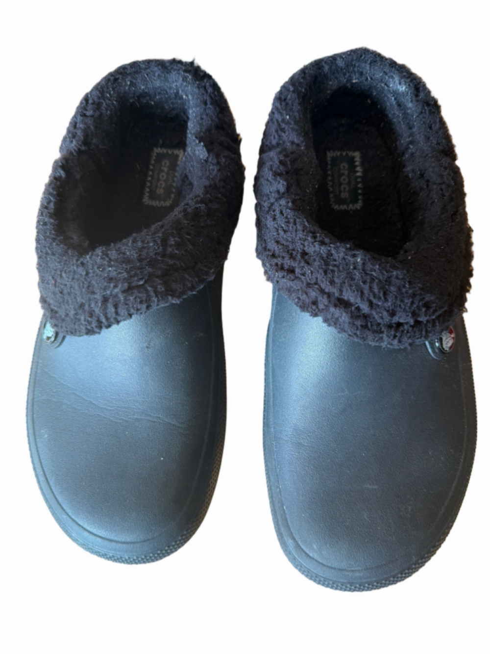 UnisexCrocs Black Faux Fur Lined Slippers Size M8 W10